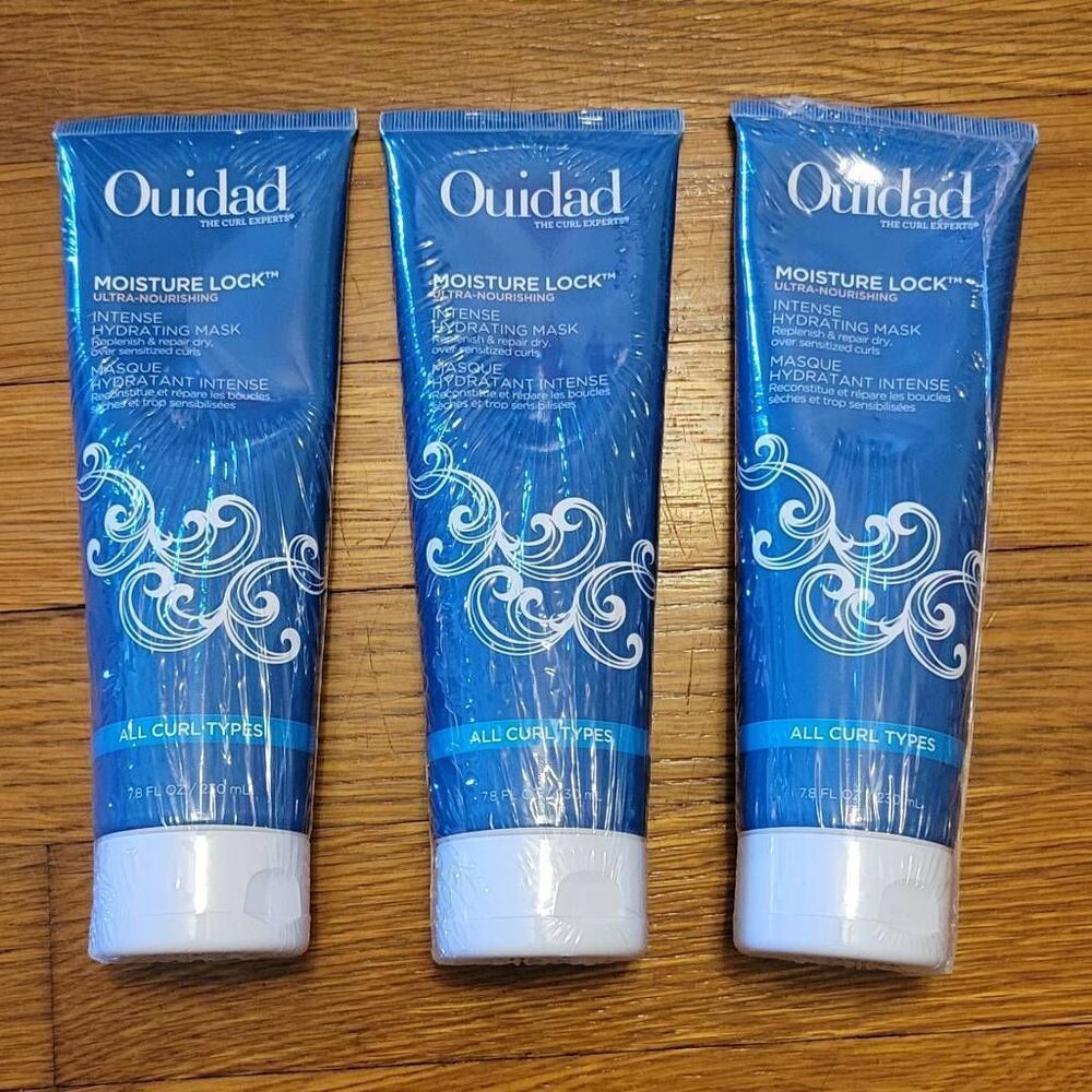 Ouidad Set of 3 Moisture Lock Hair Mask Bottles, 7.8 fl oz each